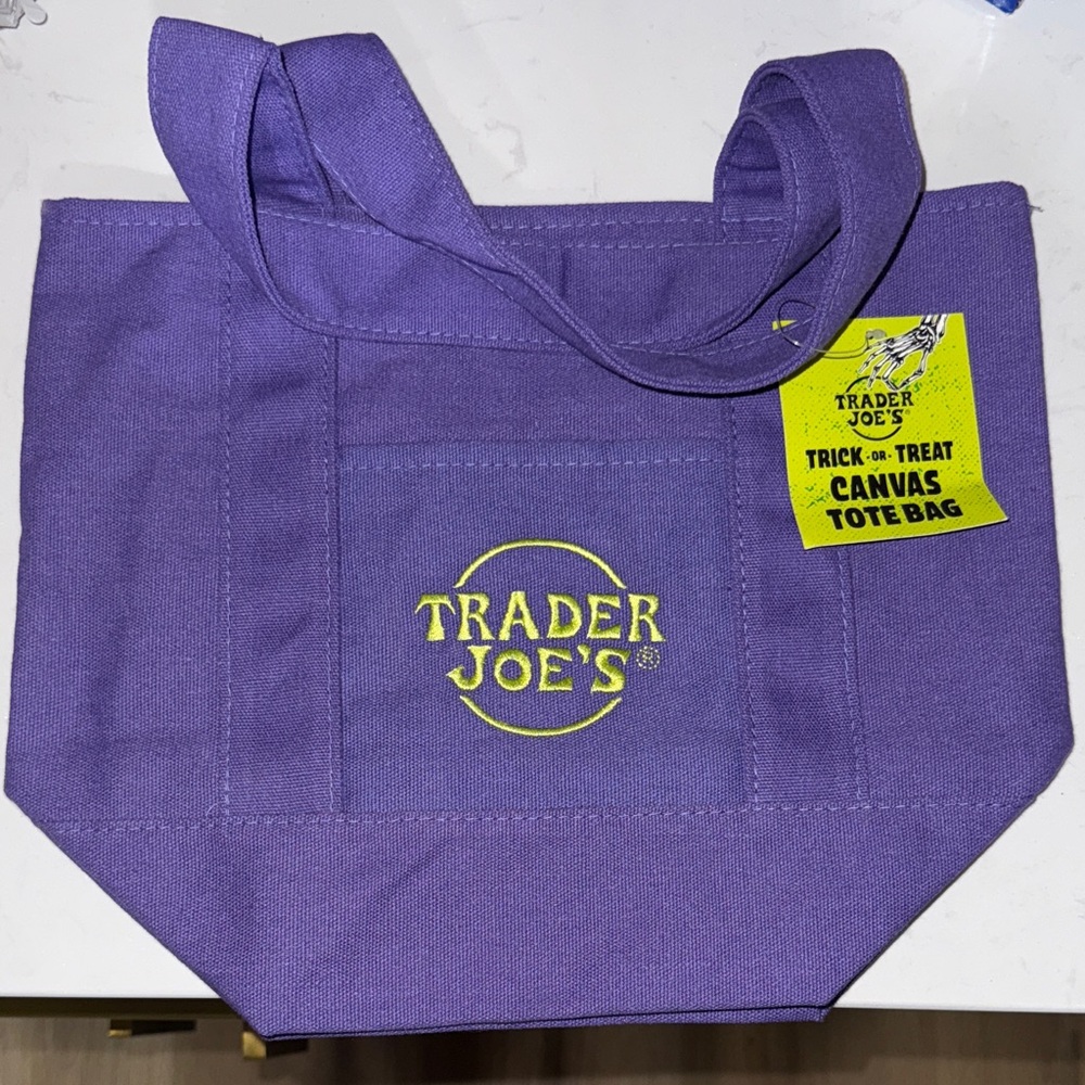 Trader Joe's Purple Canvas Tote Bag